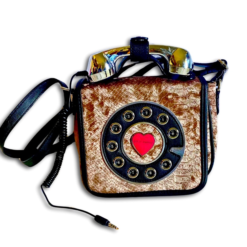 Betsey Johnson Kitsch Pink Velvet Phone Bag